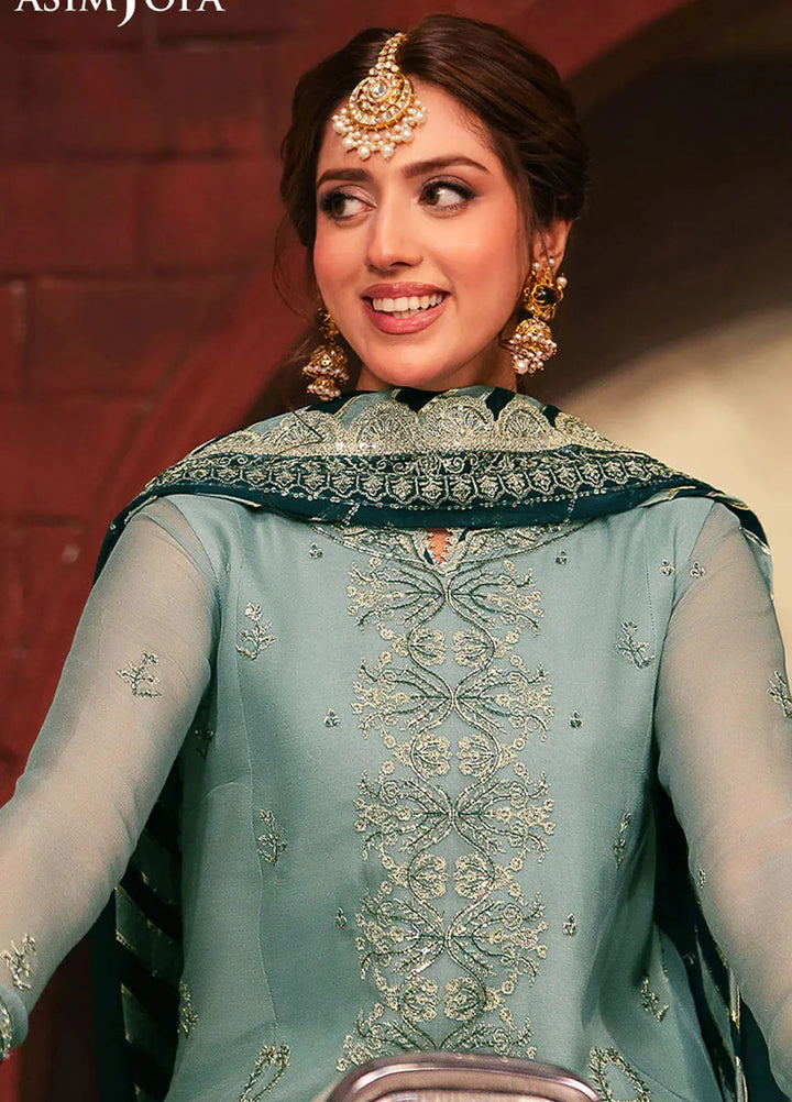 Chamkeeli By Asim Jofa Embroidered Chiffon Suit Unstitched 3 Piece AJ24CF AJKK-17 - Festive Collection