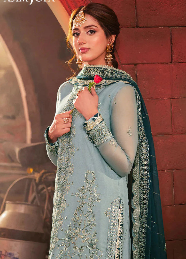 Chamkeeli By Asim Jofa Embroidered Chiffon Suit Unstitched 3 Piece AJ24CF AJKK-17 - Festive Collection