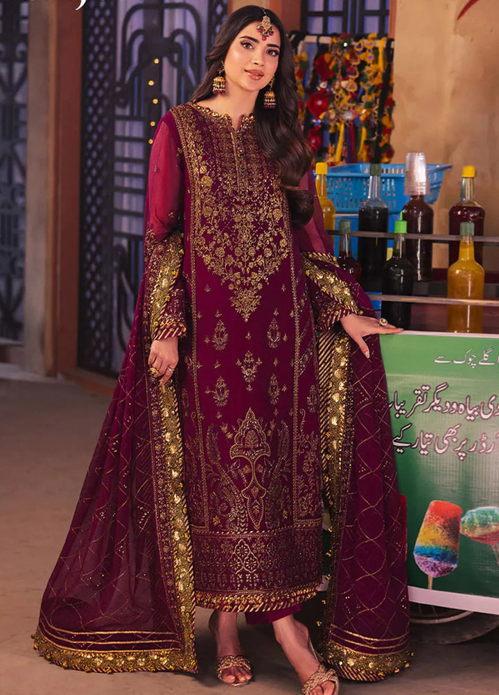 Chamkeeli By Asim Jofa Embroidered Chiffon Suit Unstitched 3 Piece AJ24CF AJKK-18 - Festive Collection