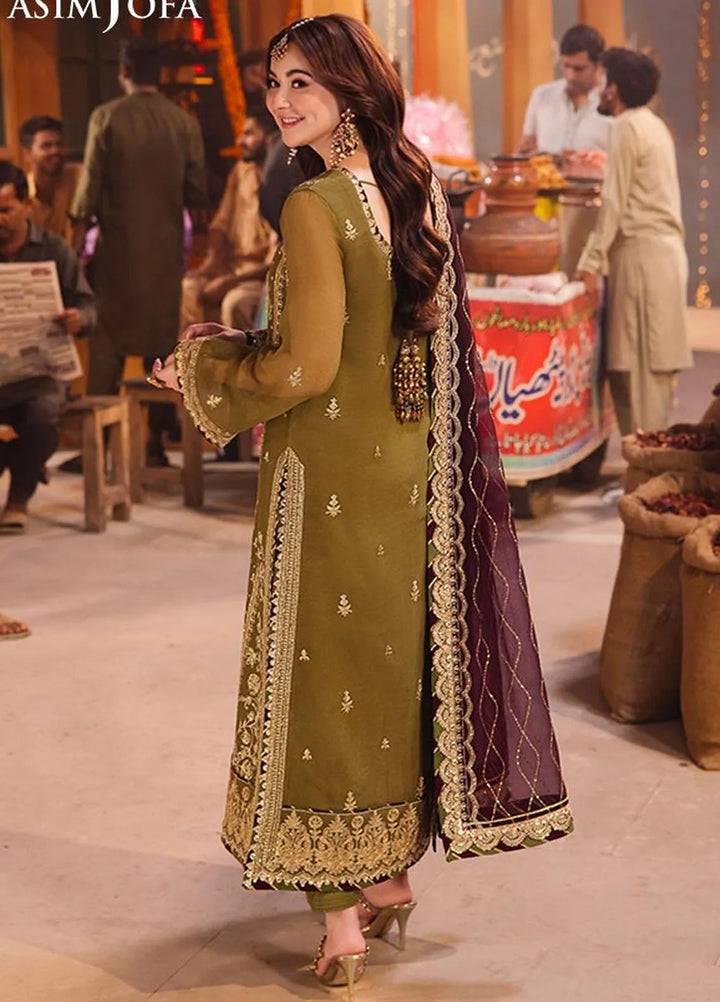 Chamkeeli By Asim Jofa Embroidered Chiffon Suit Unstitched 3 Piece AJ24CF AJKK-23 - Festive Collection