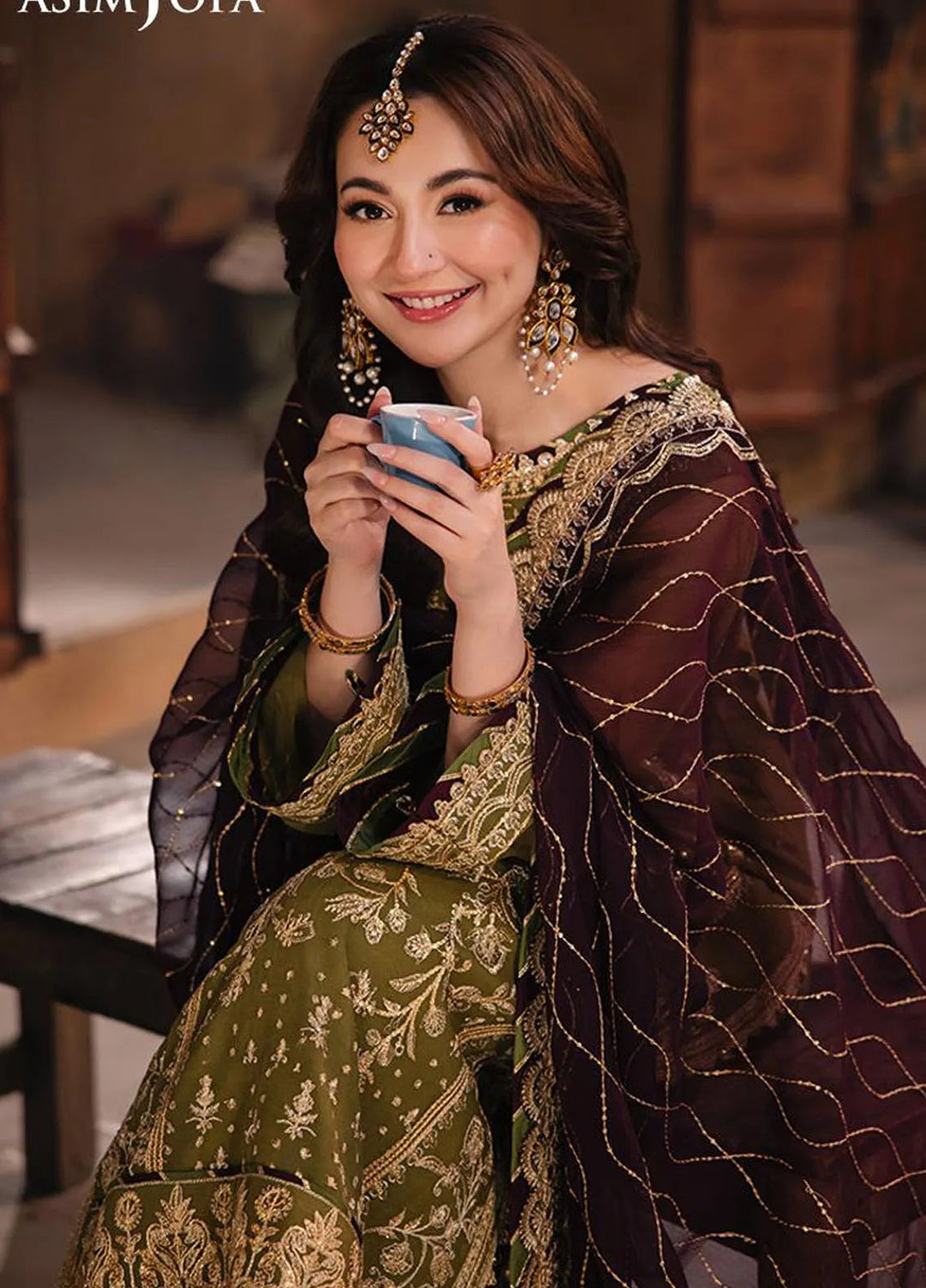 Chamkeeli By Asim Jofa Embroidered Chiffon Suit Unstitched 3 Piece AJ24CF AJKK-23 - Festive Collection