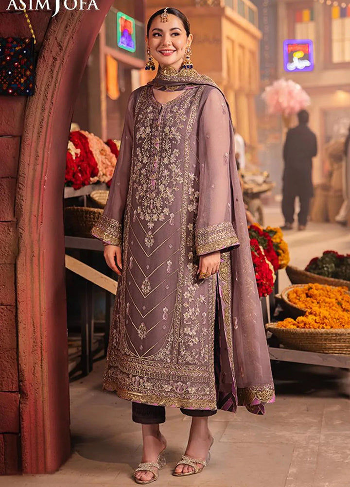Chamkeeli By Asim Jofa Embroidered Chiffon Suit Unstitched 3 Piece AJ24CF AJKK-29 - Festive Collection