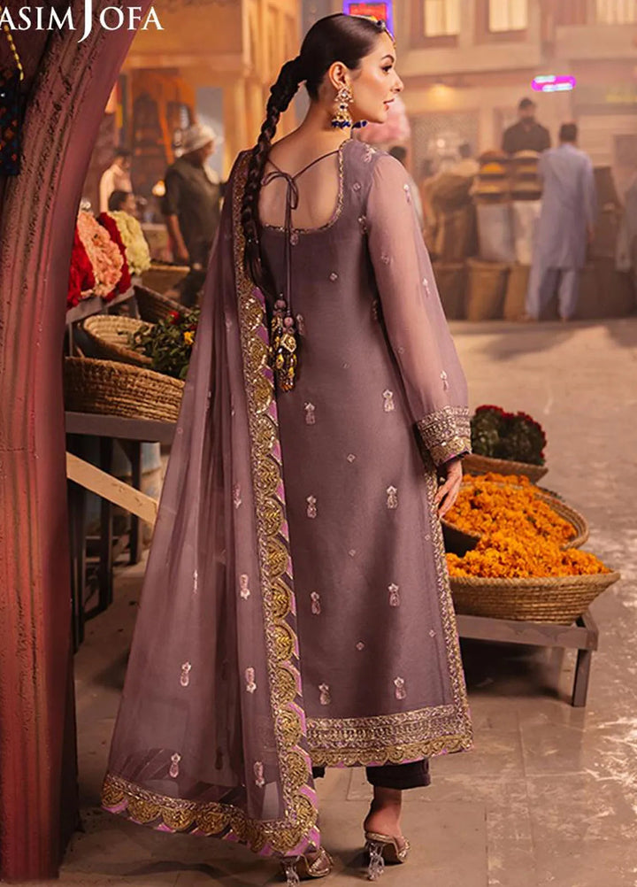 Chamkeeli By Asim Jofa Embroidered Chiffon Suit Unstitched 3 Piece AJ24CF AJKK-29 - Festive Collection