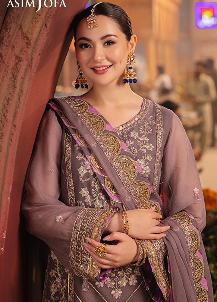 Chamkeeli By Asim Jofa Embroidered Chiffon Suit Unstitched 3 Piece AJ24CF AJKK-29 - Festive Collection