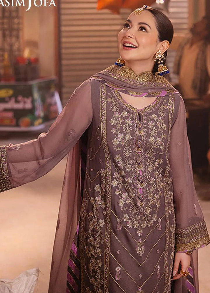 Chamkeeli By Asim Jofa Embroidered Chiffon Suit Unstitched 3 Piece AJ24CF AJKK-29 - Festive Collection