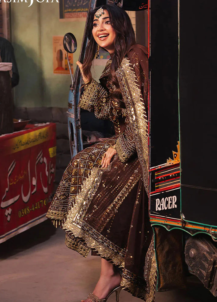 Chamkeeli By Asim Jofa Embroidered Chiffon Suit Unstitched 3 Piece AJ24CF AJKK-30 - Festive Collection