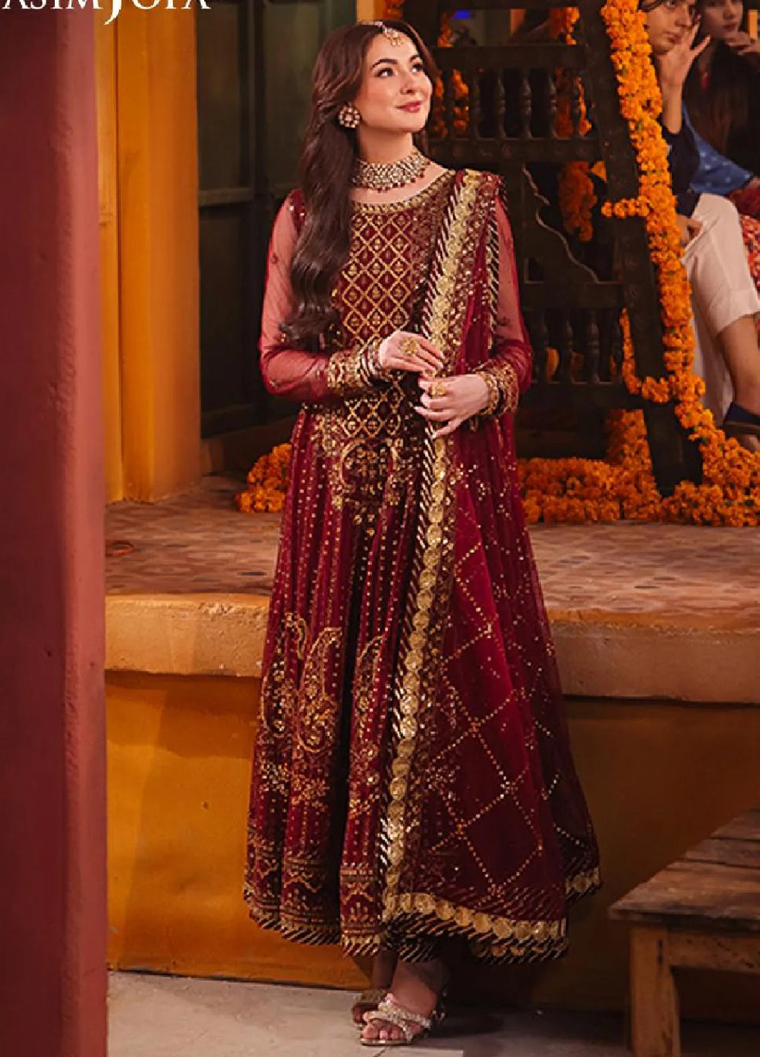 Chamkeeli By Asim Jofa Embroidered Net Suit Unstitched 3 Piece AJ24CF AJKK-13 - Festive Collection