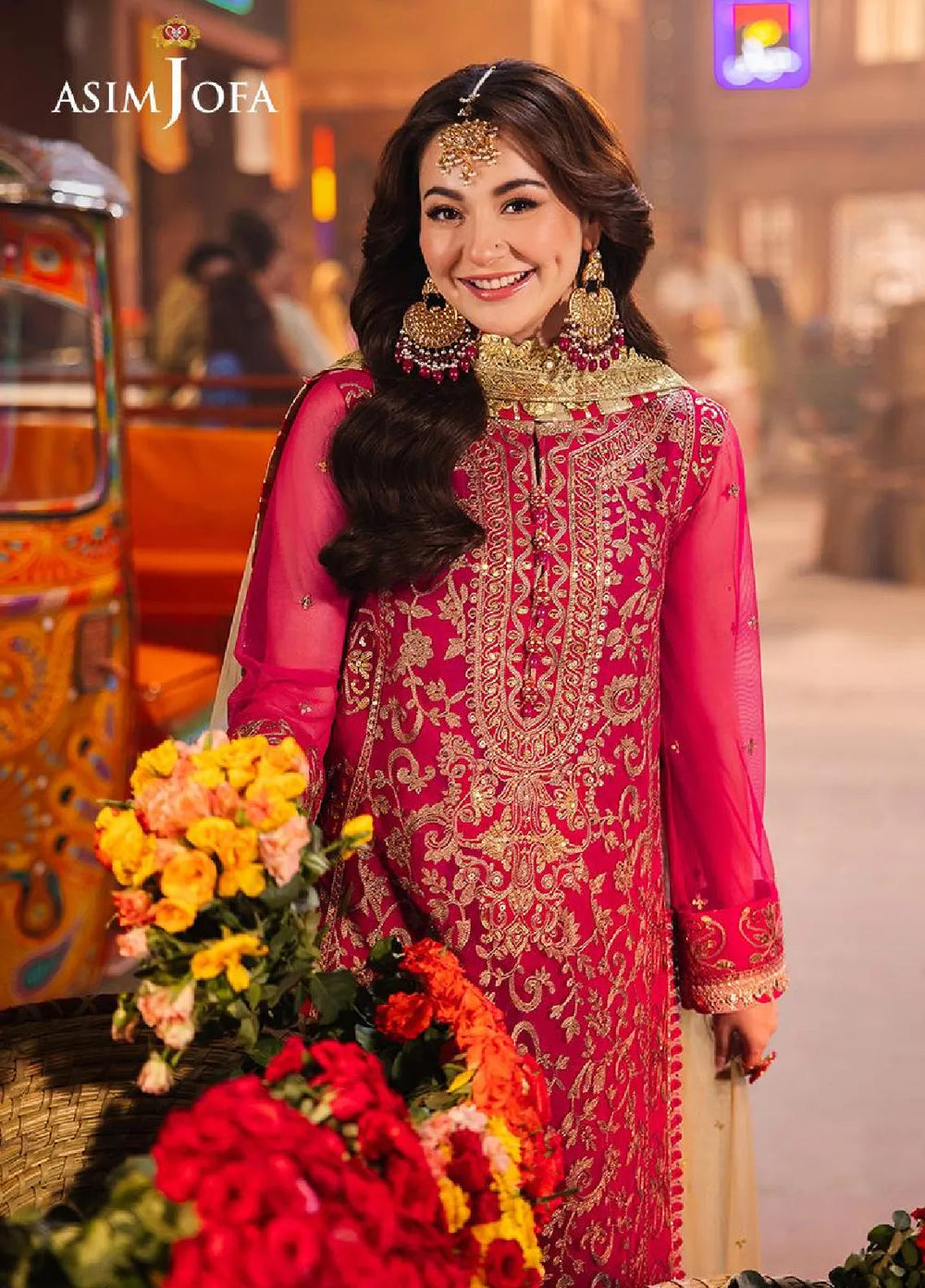 Chamkeeli By Asim Jofa Embroidered Net Suit Unstitched 3 Piece AJ24CF AJKK-14 - Festive Collection