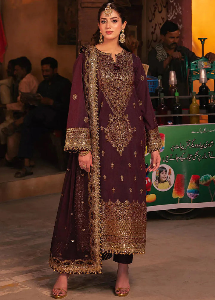 Chamkeeli By Asim Jofa Embroidered Silk Suit Unstitched 3 Piece AJ24CF AJKK-01 - Festive Collection