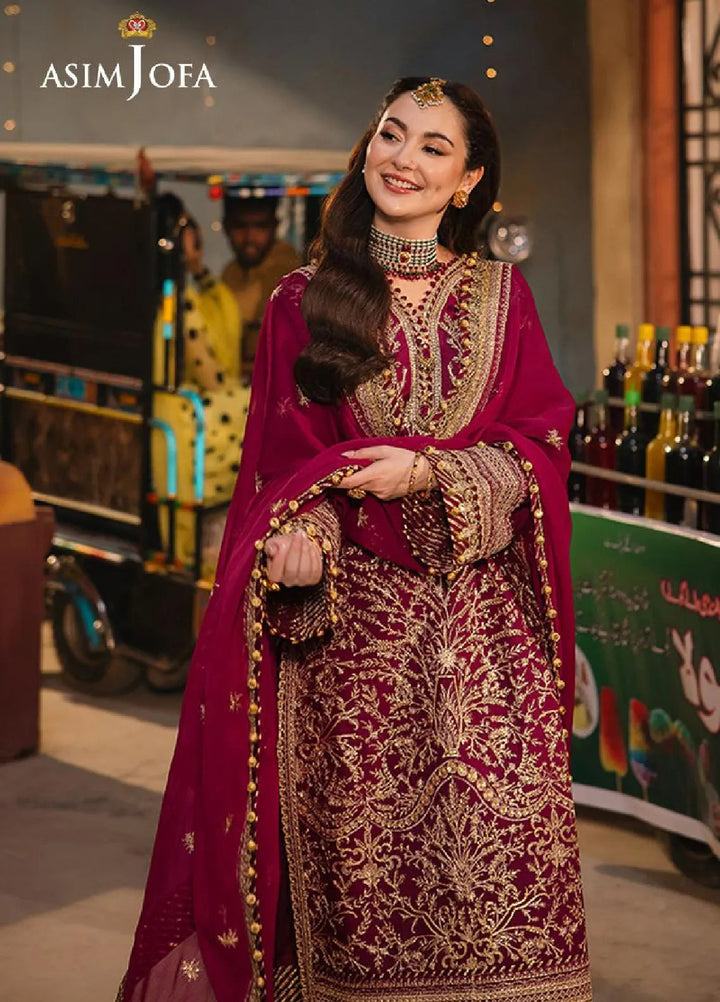 Chamkeeli By Asim Jofa Embroidered Silk Suit Unstitched 3 Piece AJ24CF AJKK-03 - Festive Collection