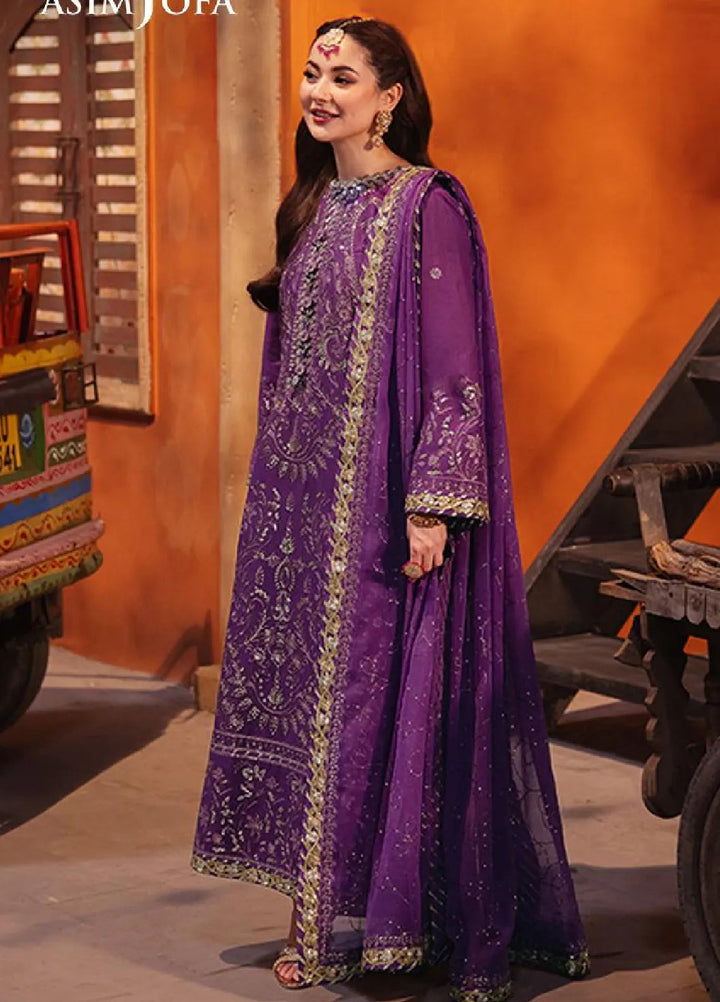Chamkeeli By Asim Jofa Embroidered Silk Suit Unstitched 3 Piece AJ24CF AJKK-07 - Festive Collection