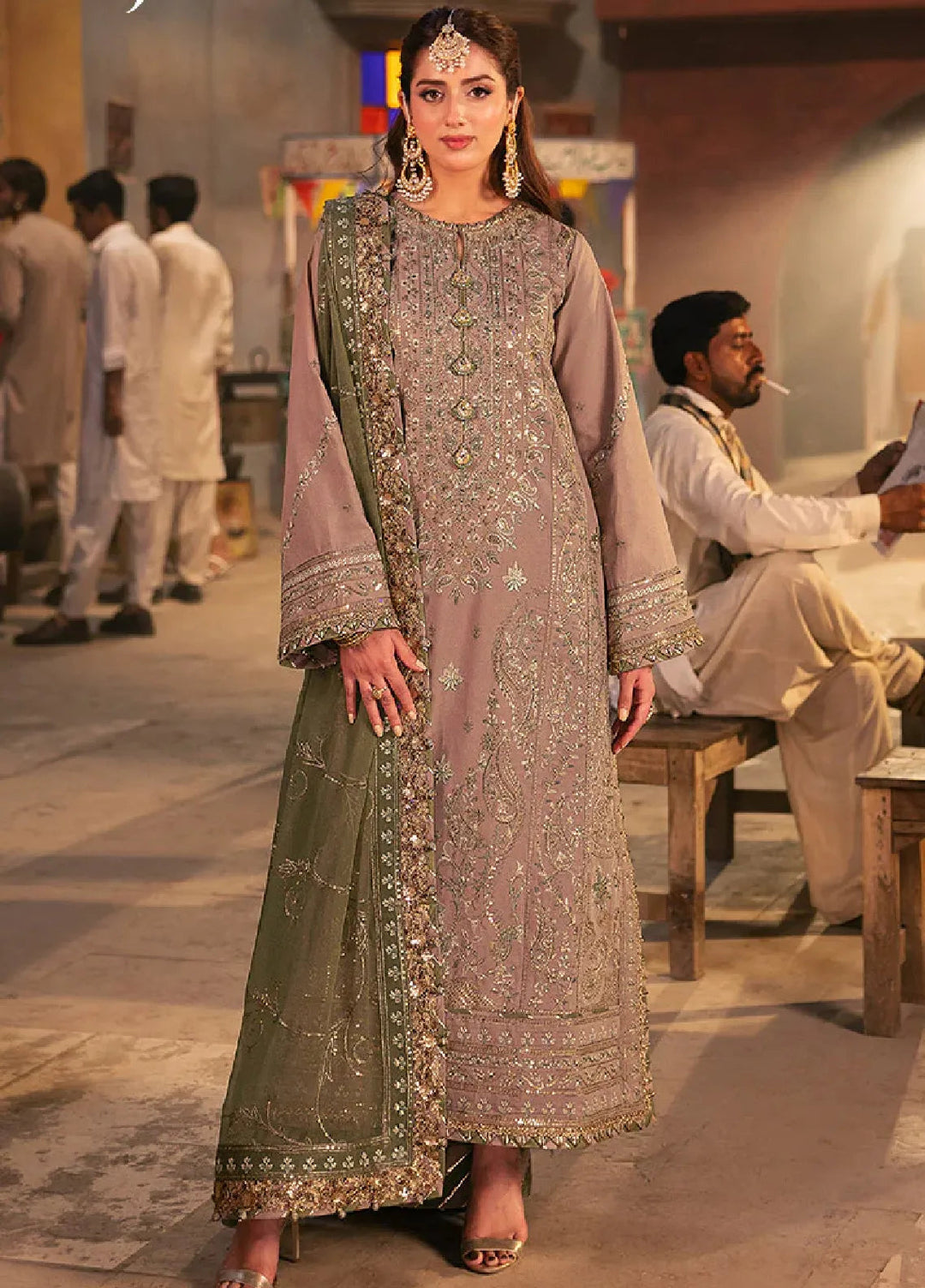 Chamkeeli By Asim Jofa Embroidered Silk Suit Unstitched 3 Piece AJ24CF AJKK-08 - Festive Collection