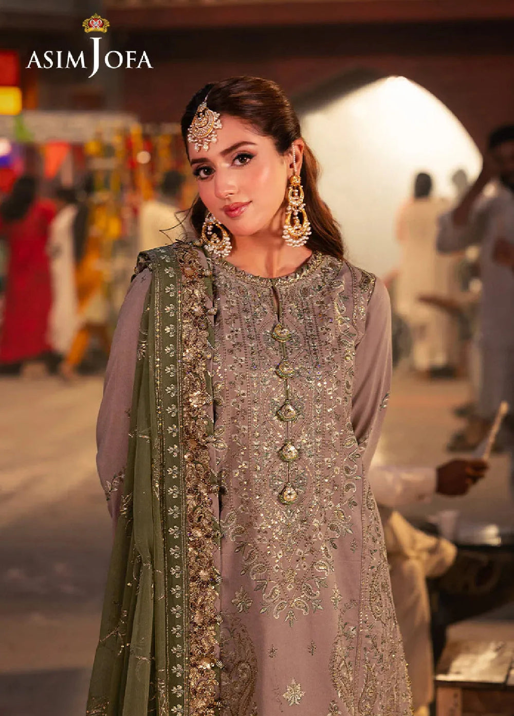 Chamkeeli By Asim Jofa Embroidered Silk Suit Unstitched 3 Piece AJ24CF AJKK-08 - Festive Collection