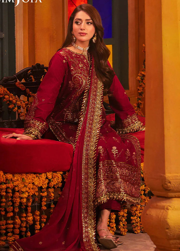 Chamkeeli By Asim Jofa Embroidered Silk Suit Unstitched 3 Piece AJ24CF AJKK-19 - Festive Collection