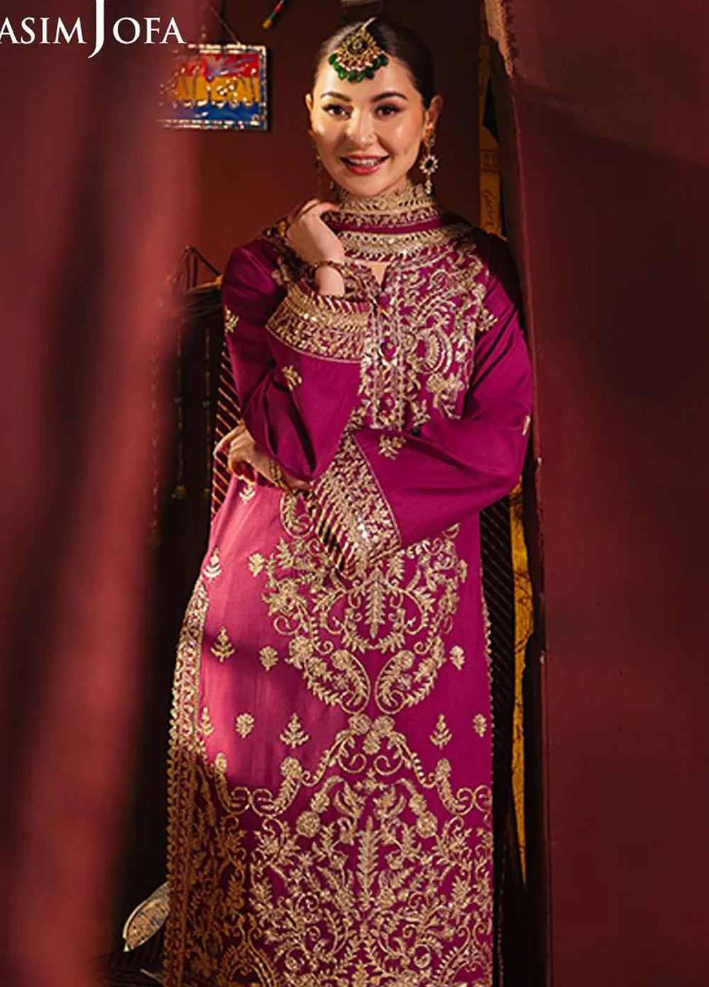Chamkeeli By Asim Jofa Embroidered Silk Suit Unstitched 3 Piece AJ24CF AJKK-21 - Festive Collection