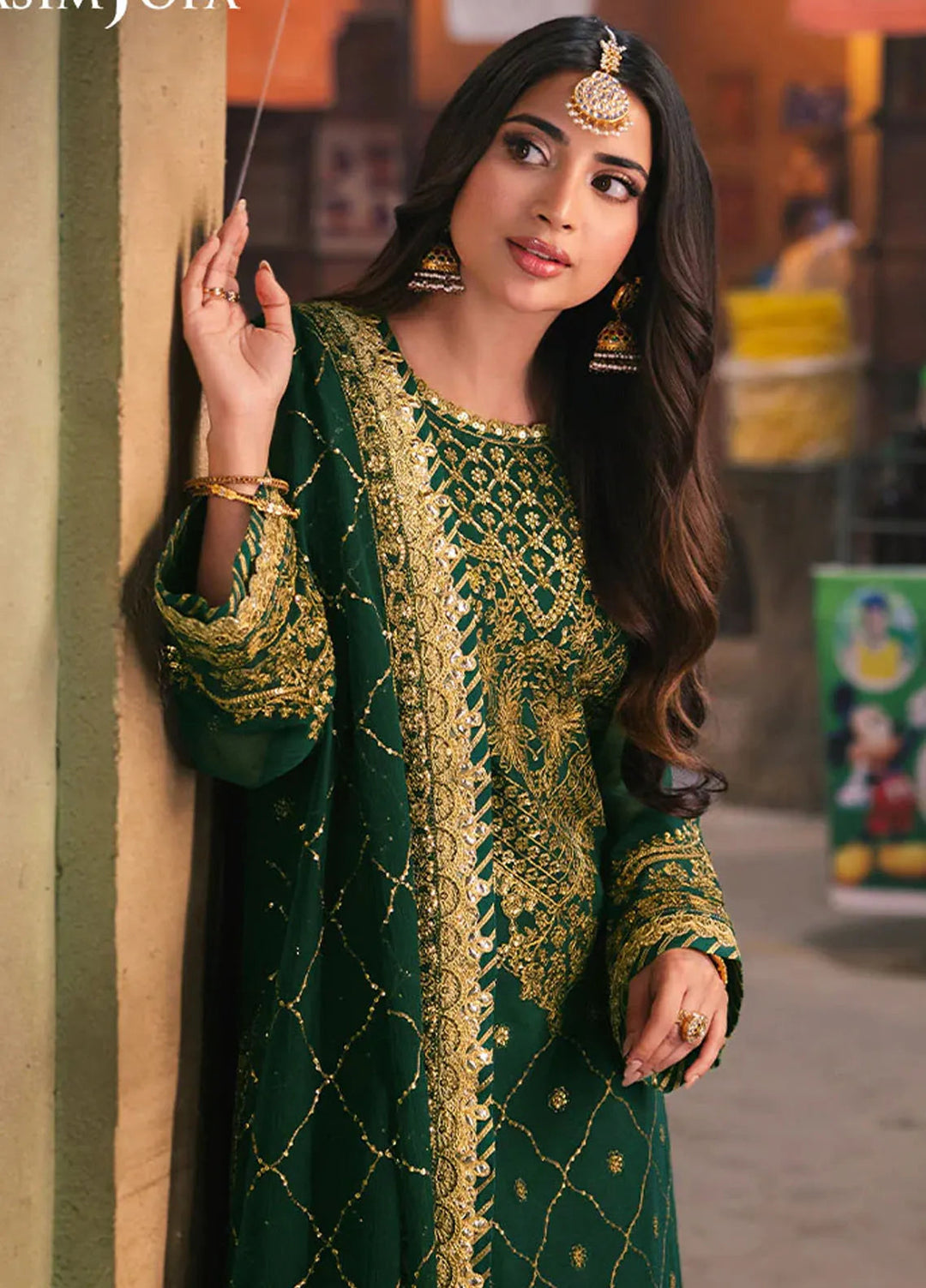 Chamkeeli By Asim Jofa Embroidered Silk Suit Unstitched 3 Piece AJ24CF AJKK-22 - Festive Collection