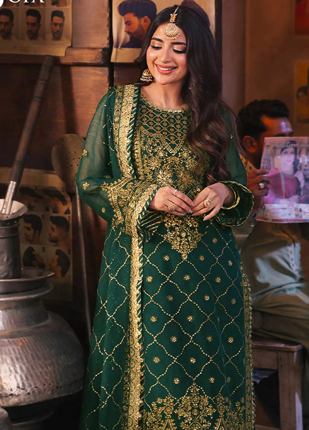 Chamkeeli By Asim Jofa Embroidered Silk Suit Unstitched 3 Piece AJ24CF AJKK-22 - Festive Collection