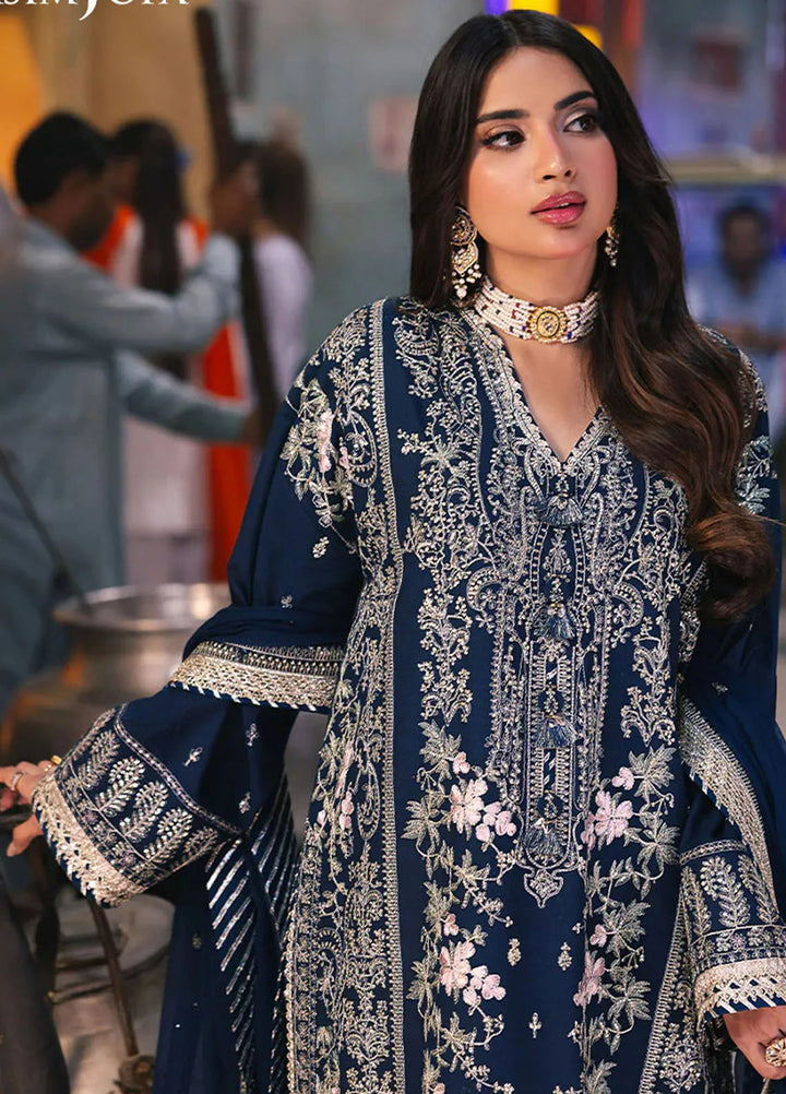 Chamkeeli By Asim Jofa Embroidered Silk Suit Unstitched 3 Piece AJ24CF AJKK-25 - Festive Collection