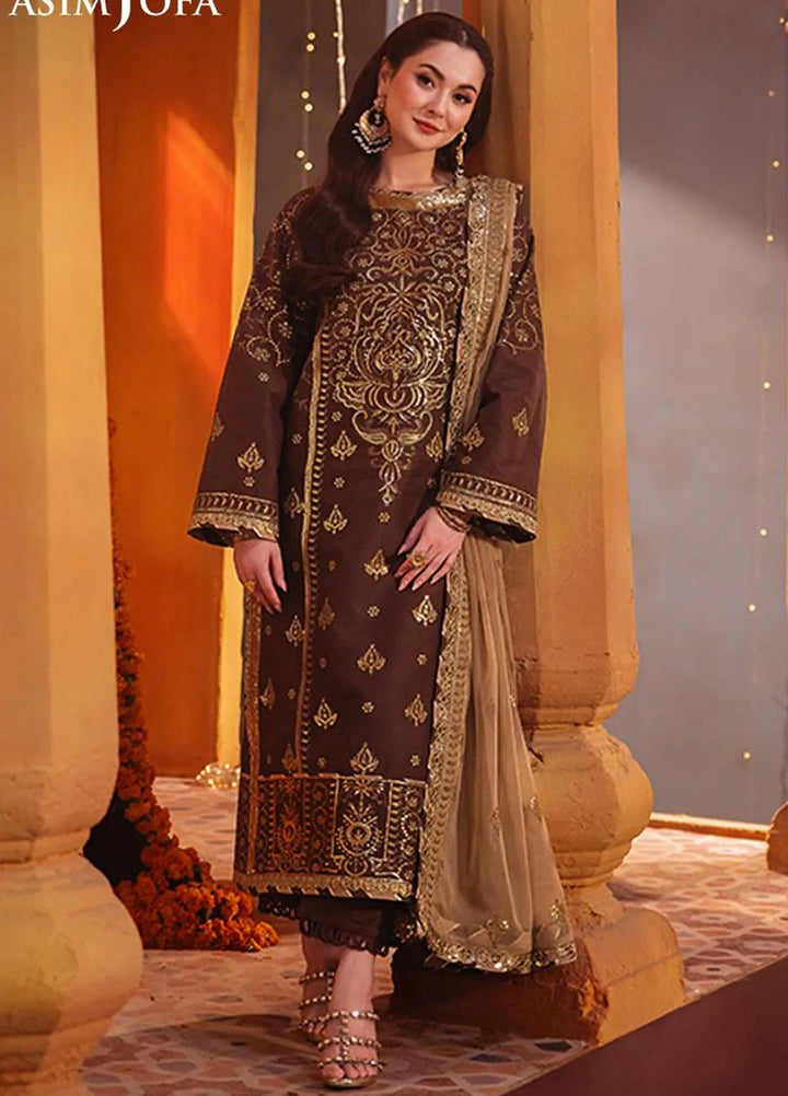 Chamkeeli By Asim Jofa Embroidered Silk Suit Unstitched 3 Piece AJ24CF AJKK-26 - Festive Collection