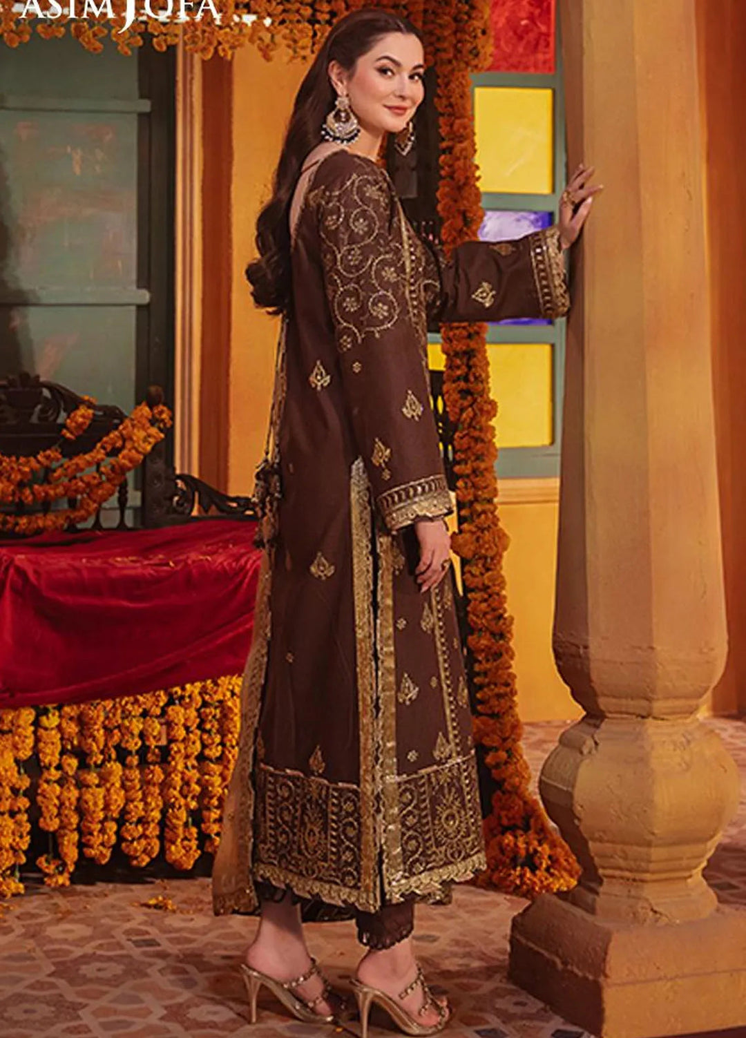 Chamkeeli By Asim Jofa Embroidered Silk Suit Unstitched 3 Piece AJ24CF AJKK-26 - Festive Collection