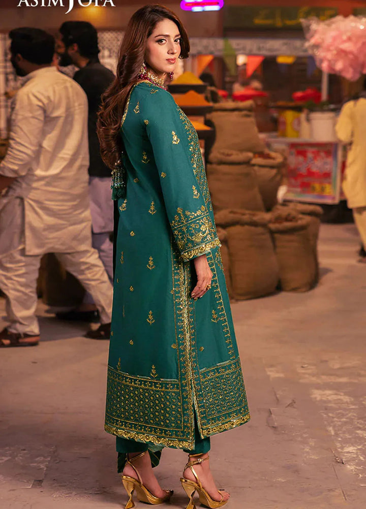 Chamkeeli By Asim Jofa Embroidered Silk Suit Unstitched 3 Piece AJ24CF AJKK-27 - Festive Collection