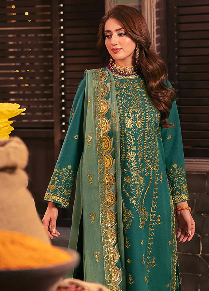Chamkeeli By Asim Jofa Embroidered Silk Suit Unstitched 3 Piece AJ24CF AJKK-27 - Festive Collection