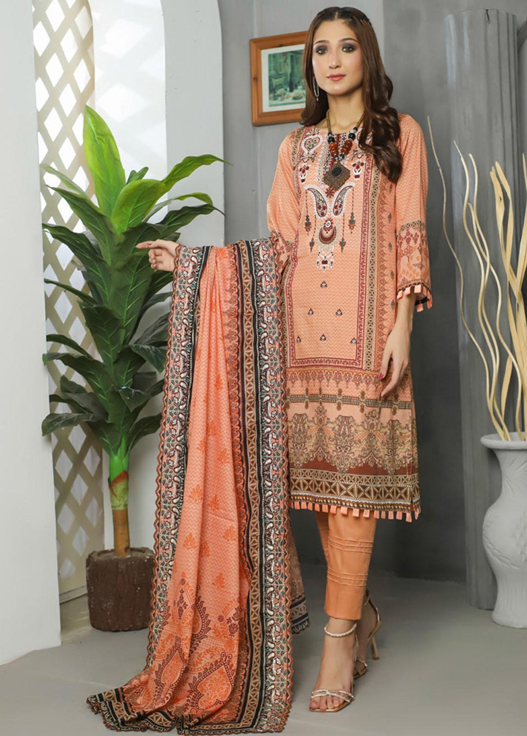 Chanbali by Ruqayyah Embroidered Cotton Suits Unstitched 3 Piece RQY22C 01 - Winter Collection