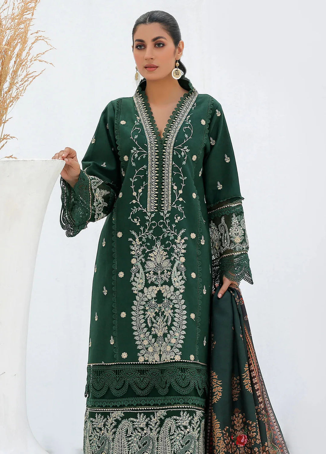 Chandan Nagri Pret Embroidered Khaddar 3 Piece Suit Nora