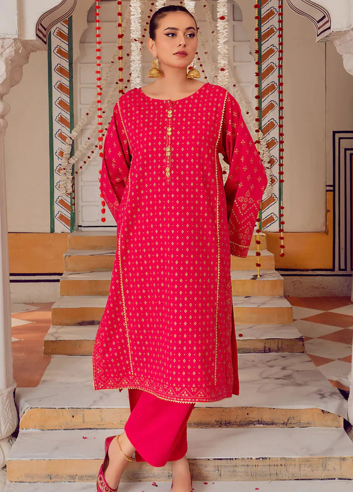 Chandan Nagri Pret Embroidered Lawn 2 Piece Suit Gulabi