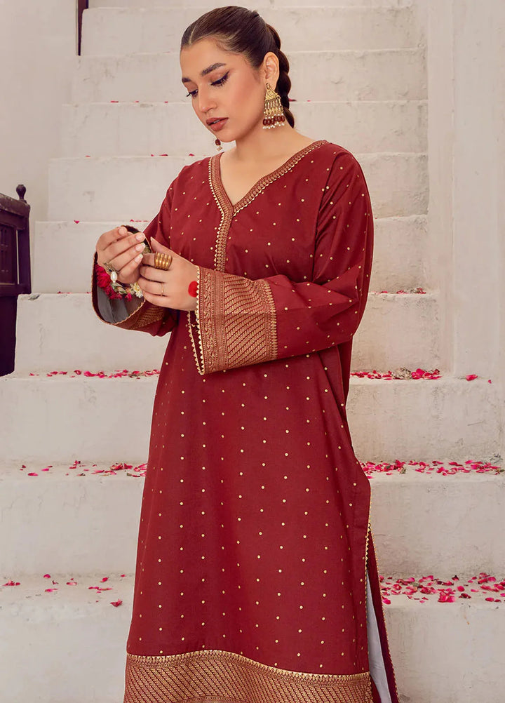 Chandan Nagri Pret Embroidered Lawn 2 Piece Suit Maroon