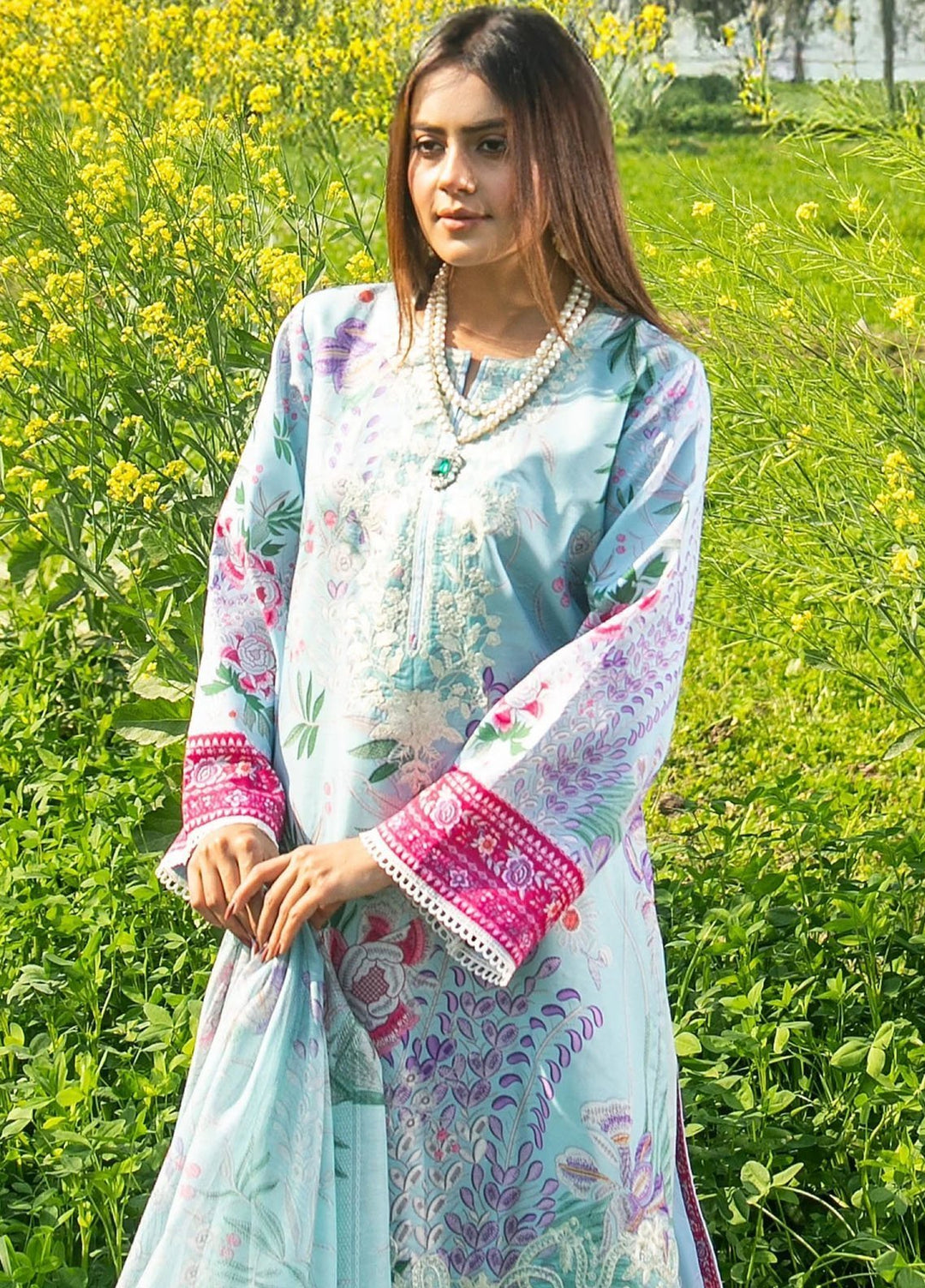 Chandan Nagri Pret Embroidered Lawn 3 Piece Suit Daisy