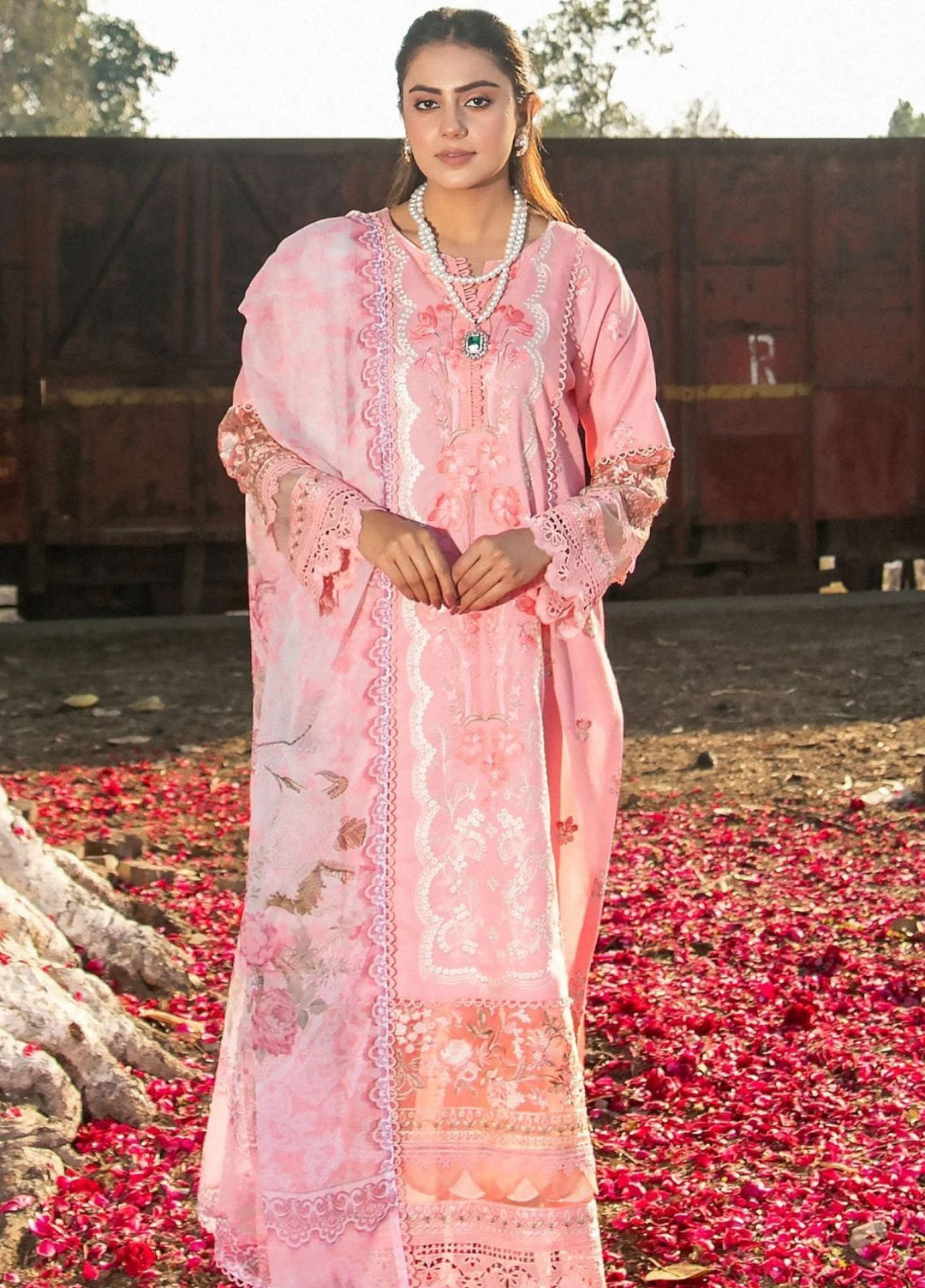 Chandan Nagri Pret Embroidered Lawn 3 Piece Suit Selva