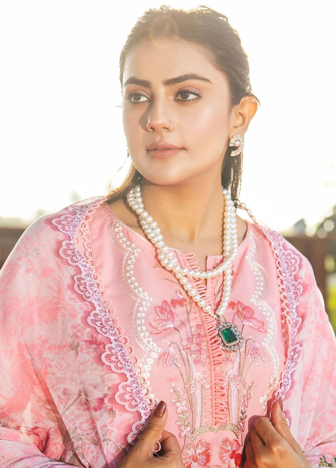 Chandan Nagri Pret Embroidered Lawn 3 Piece Suit Selva