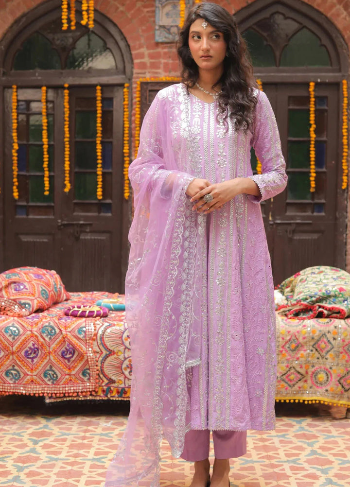Chanderi by Edge Republic Embroidered Suit Pret 3 Piece Ethereal Purple