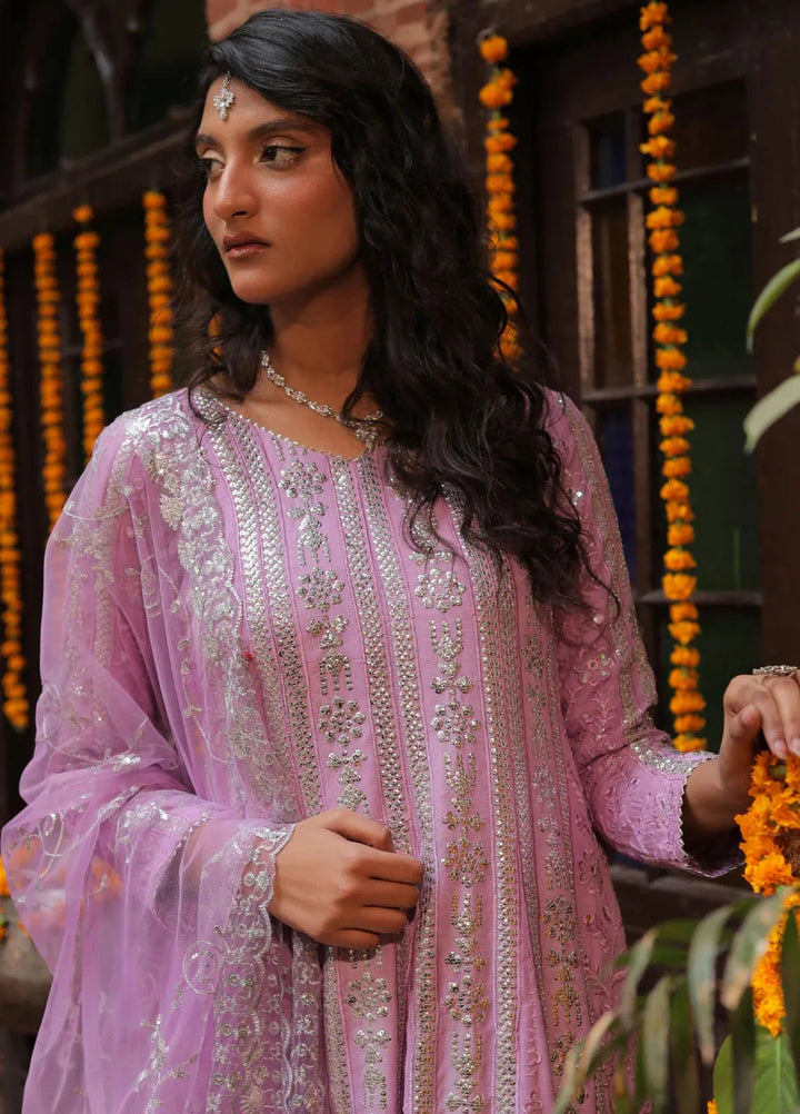 Chanderi by Edge Republic Embroidered Suit Pret 3 Piece Ethereal Purple