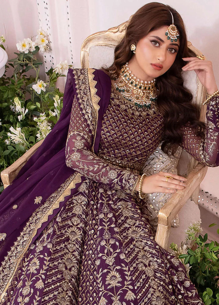 Chandni By Asim Jofa Embroidered Chiffon Unstitched Suit 3 Piece AJ23CH AJCC-04 - Luxury Collection