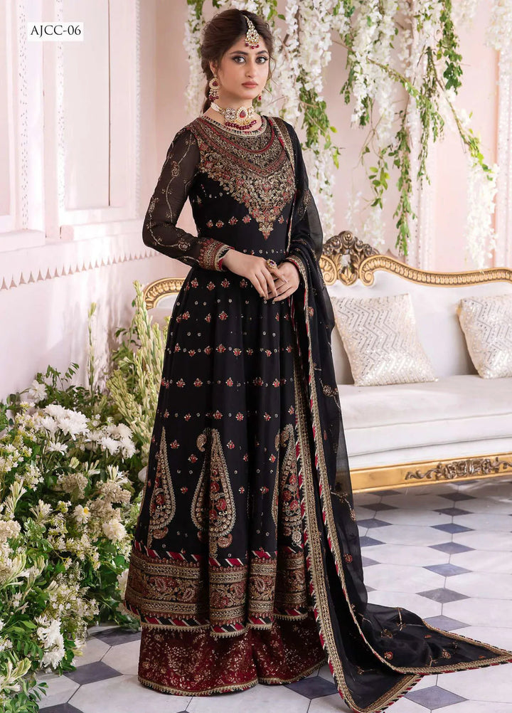 Chandni By Asim Jofa Embroidered Chiffon Unstitched Suit 3 Piece AJ23CH AJCC-06 - Luxury Collection