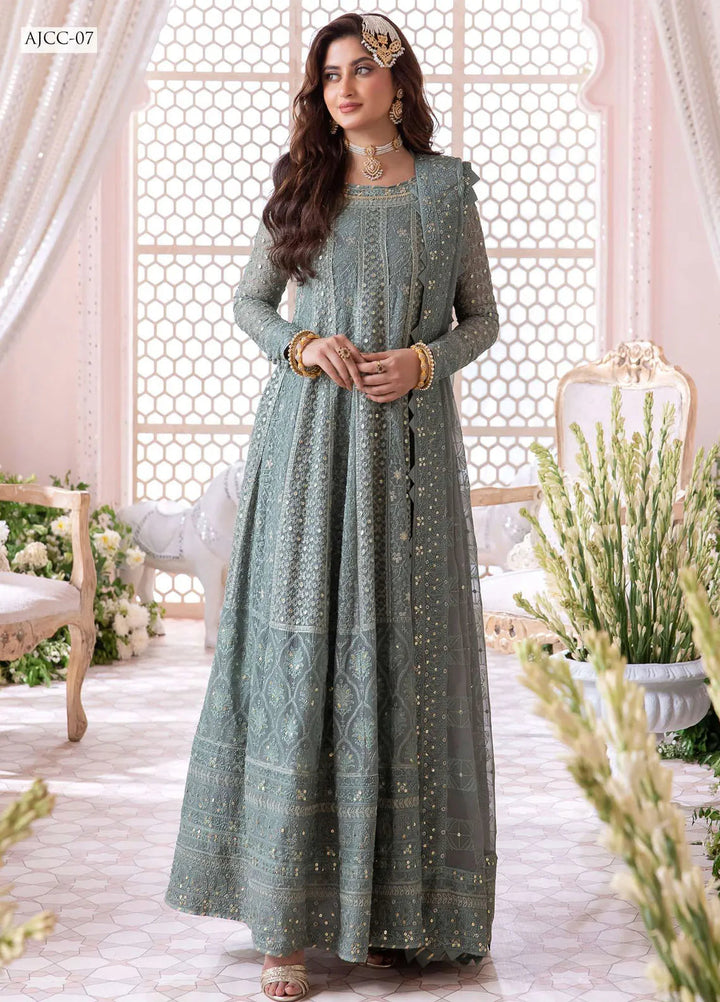Chandni By Asim Jofa Embroidered Chiffon Unstitched Suit 3 Piece AJ23CH AJCC-07 - Luxury Collection