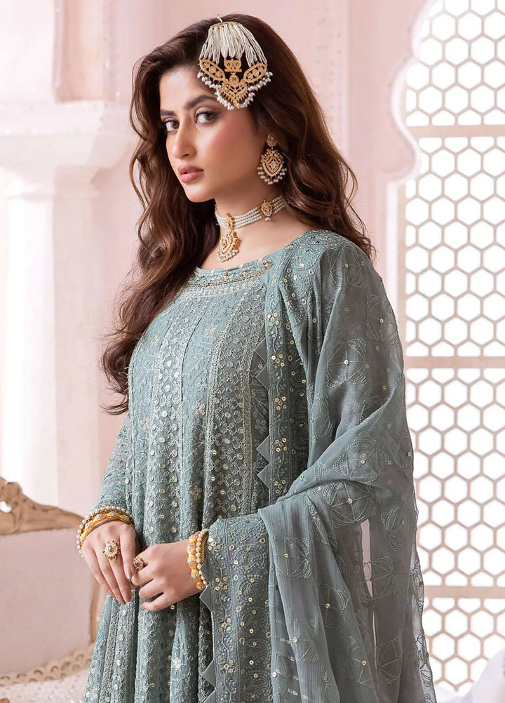 Chandni By Asim Jofa Embroidered Chiffon Unstitched Suit 3 Piece AJ23CH AJCC-07 - Luxury Collection