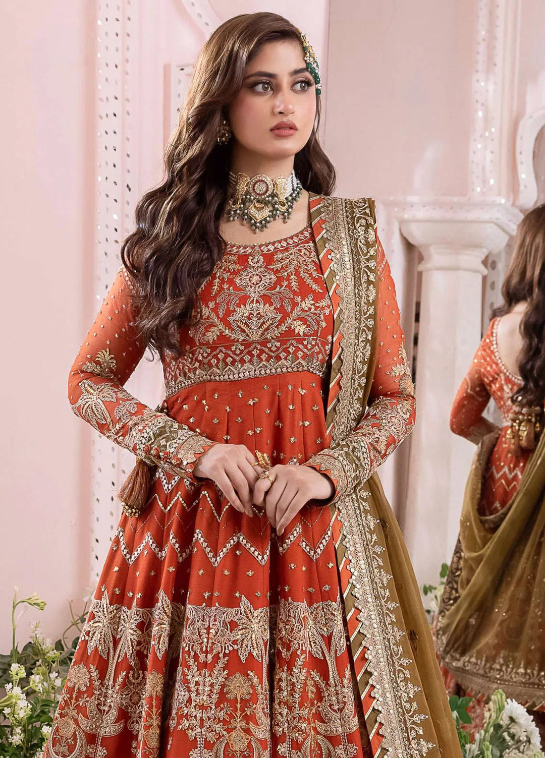 Chandni By Asim Jofa Embroidered Chiffon Unstitched Suit 3 Piece AJ23CH AJCC-09 - Luxury Collection