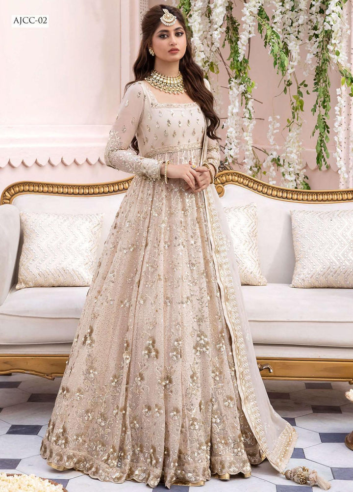 Chandni By Asim Jofa Embroidered Chiffon Suits Unstitched 3 Piece AJ23CH AJCC-02 - Luxury Collection