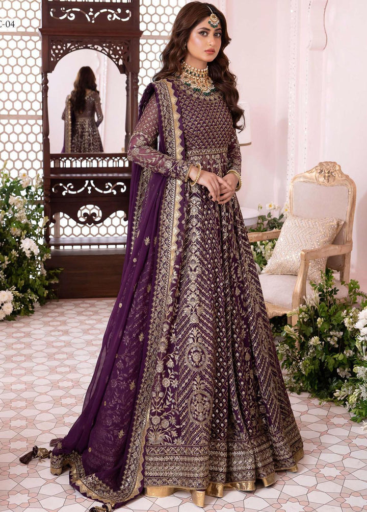 Chandni By Asim Jofa Embroidered Chiffon Suits Unstitched 3 Piece AJ23CH AJCC-04 - Luxury Collection