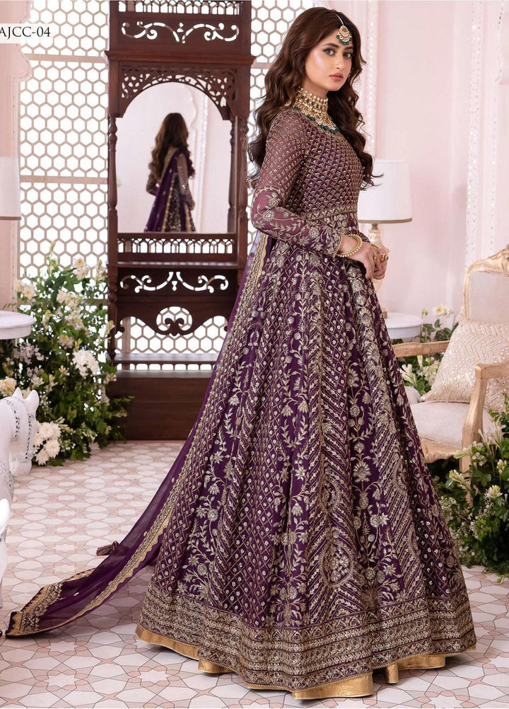 Chandni By Asim Jofa Embroidered Chiffon Suits Unstitched 3 Piece AJ23CH AJCC-04 - Luxury Collection