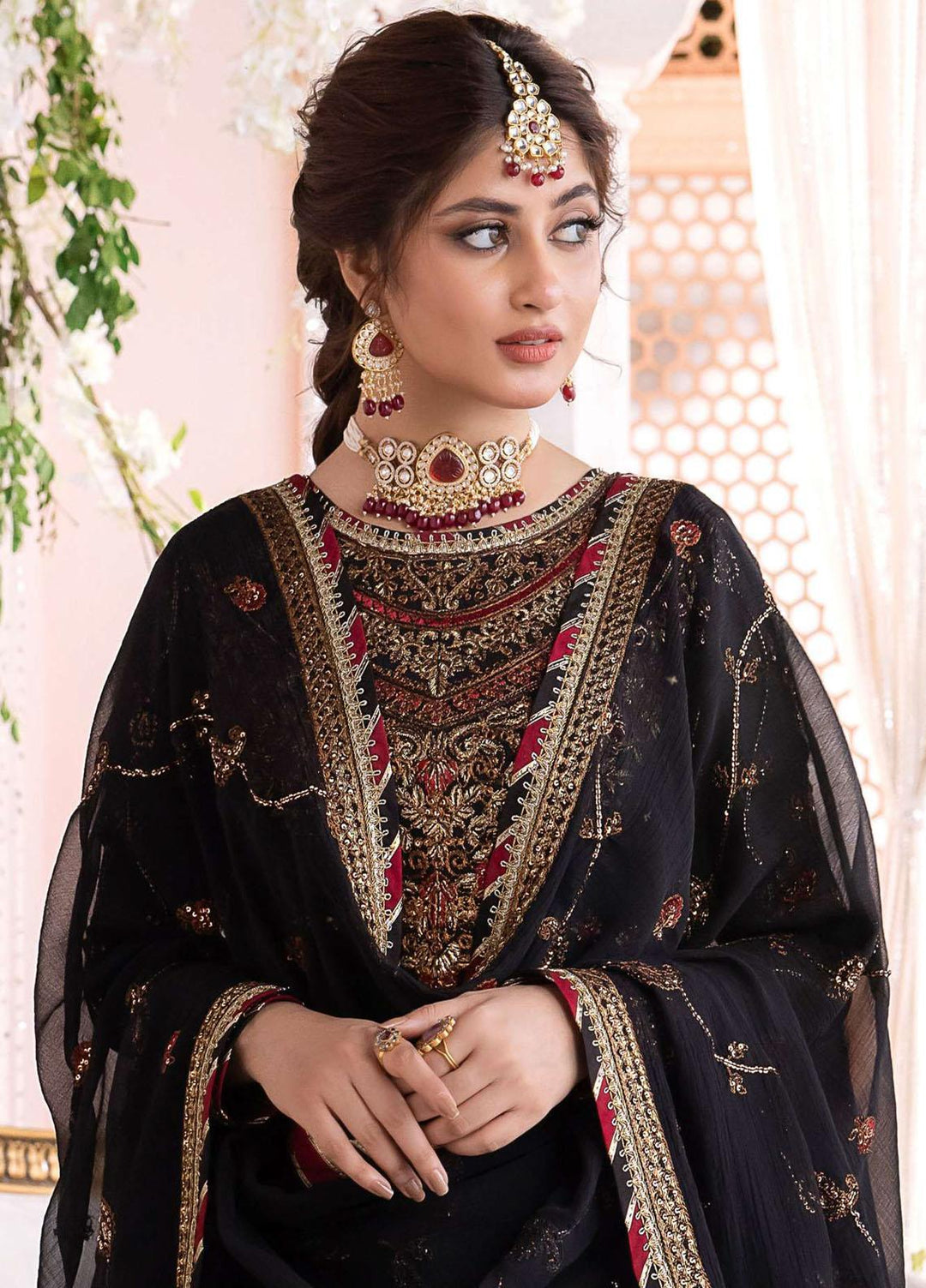 Chandni By Asim Jofa Embroidered Chiffon Suits Unstitched 3 Piece AJ23CH AJCC-06 - Luxury Collection