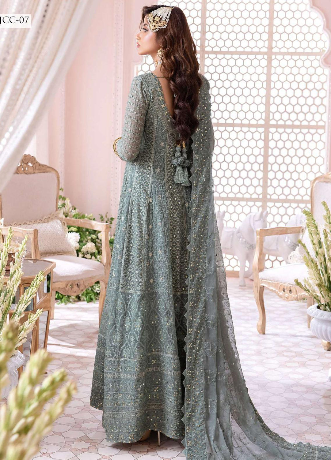 Chandni By Asim Jofa Embroidered Chiffon Suits Unstitched 3 Piece AJ23CH AJCC-07 - Luxury Collection