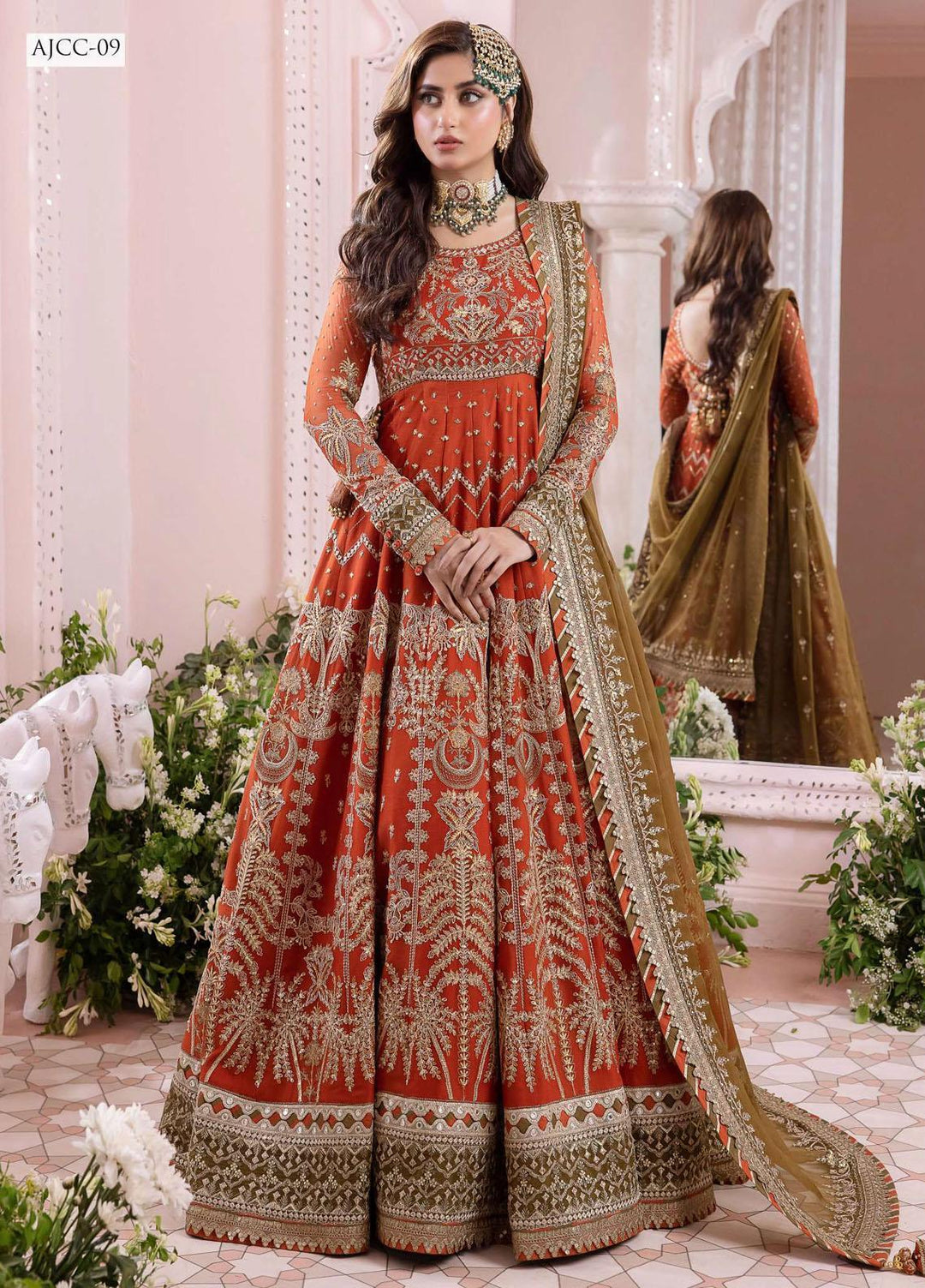 Chandni By Asim Jofa Embroidered Chiffon Suits Unstitched 3 Piece AJ23CH AJCC-09 - Luxury Collection