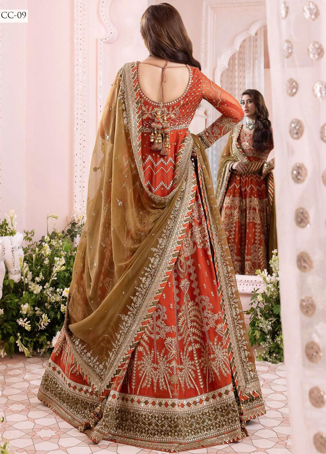 Chandni By Asim Jofa Embroidered Chiffon Suits Unstitched 3 Piece AJ23CH AJCC-09 - Luxury Collection