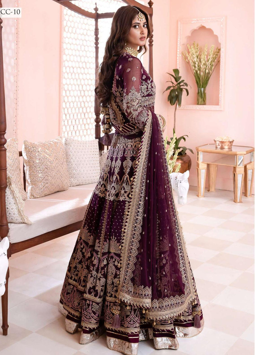 Chandni By Asim Jofa Embroidered Chiffon Suits Unstitched 3 Piece AJ23CH AJCC-10 - Luxury Collection