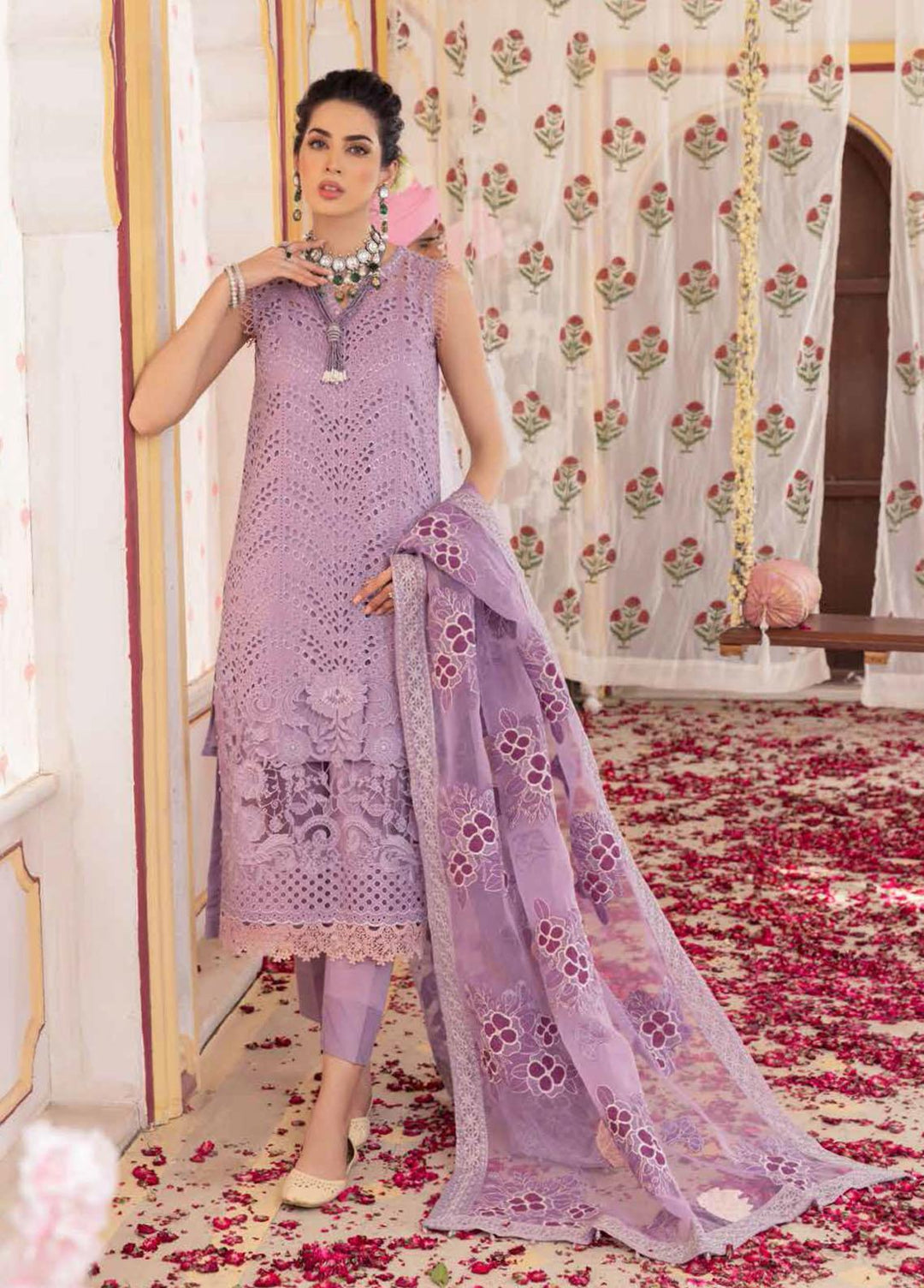 Chandni By Nureh Embroidered Lawn Suits Unstitched 3 Piece NU22C NF-33 - Eid Collection