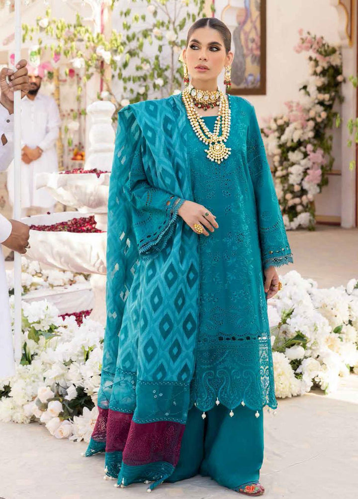 Chandni By Nureh Embroidered Lawn Suits Unstitched 3 Piece NU22C NF-35 - Eid Collection